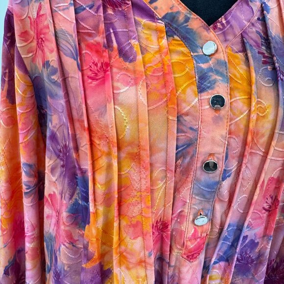 Cocomo Woman Floral Asymmetrical Hem Tunic Top Womens 1X Y2K Colorful Going Out - Picture 4 of 7